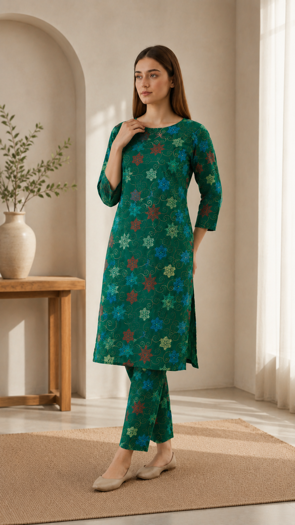 Luxury Emerald Printed Lawn Unstitched 2 Piece Summer Collection(Unstitched)