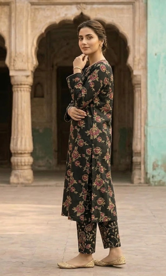 Luxury Emerald Printed Lawn Unstitched 2 Piece Summer Collection (Unstitched)