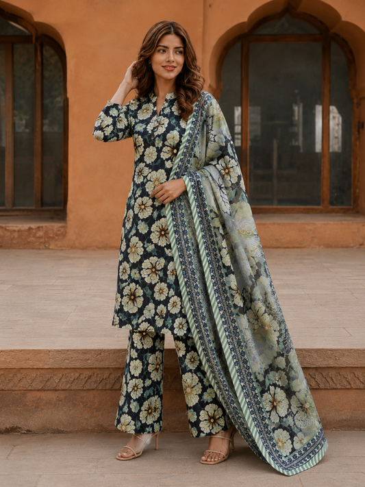 3Pc Unstitched Printed Lawn Suits for Women (Unstitched)