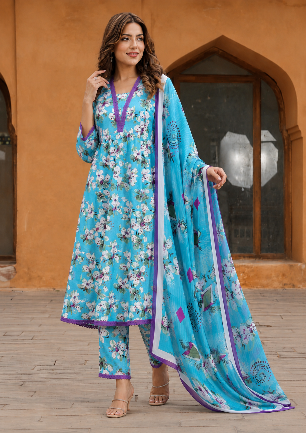 3Pc Unstitched Printed Lawn Suits for Women (Unstitched)