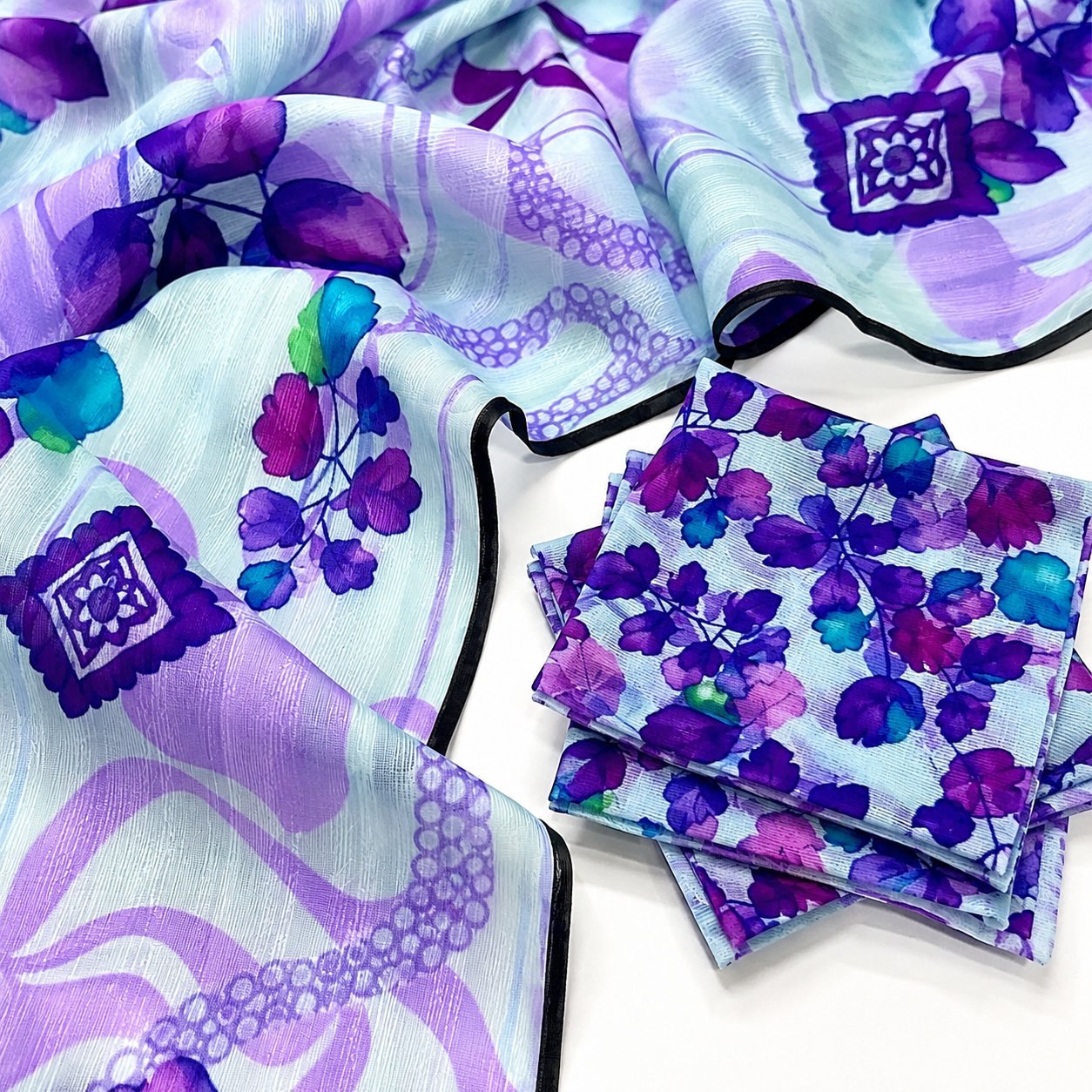 Premium Digital Print 3-Piece Unstitched Lawn Suit – All-Over 90/70 Bana Dora