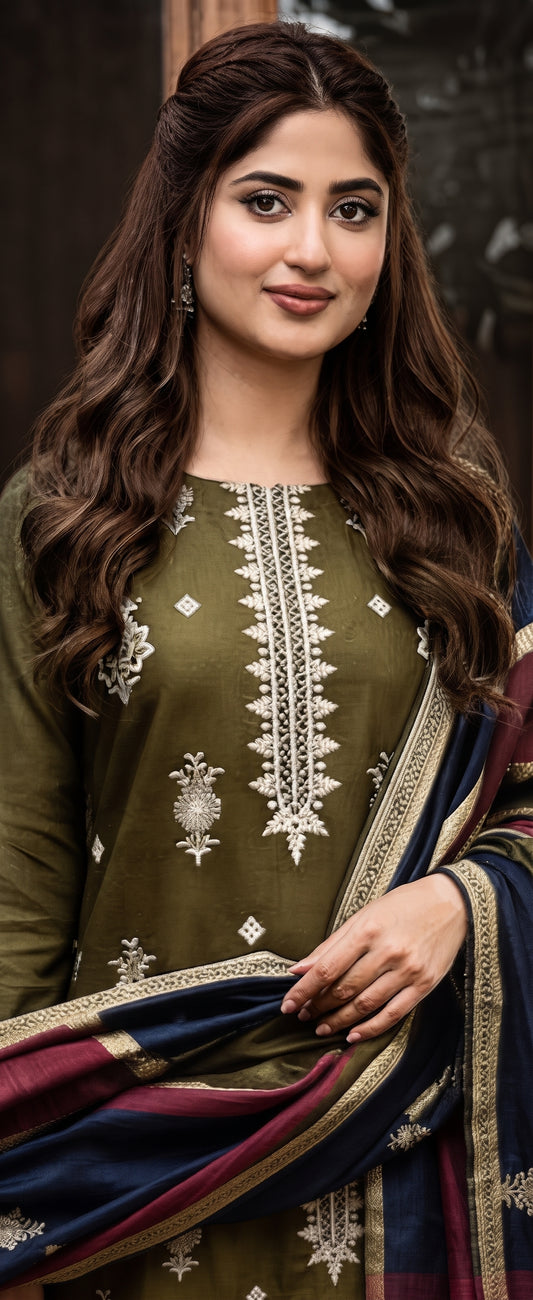 Meerab By Bin Anwar Kashmiri Shawl 3-Piece Suit (Unstitched)