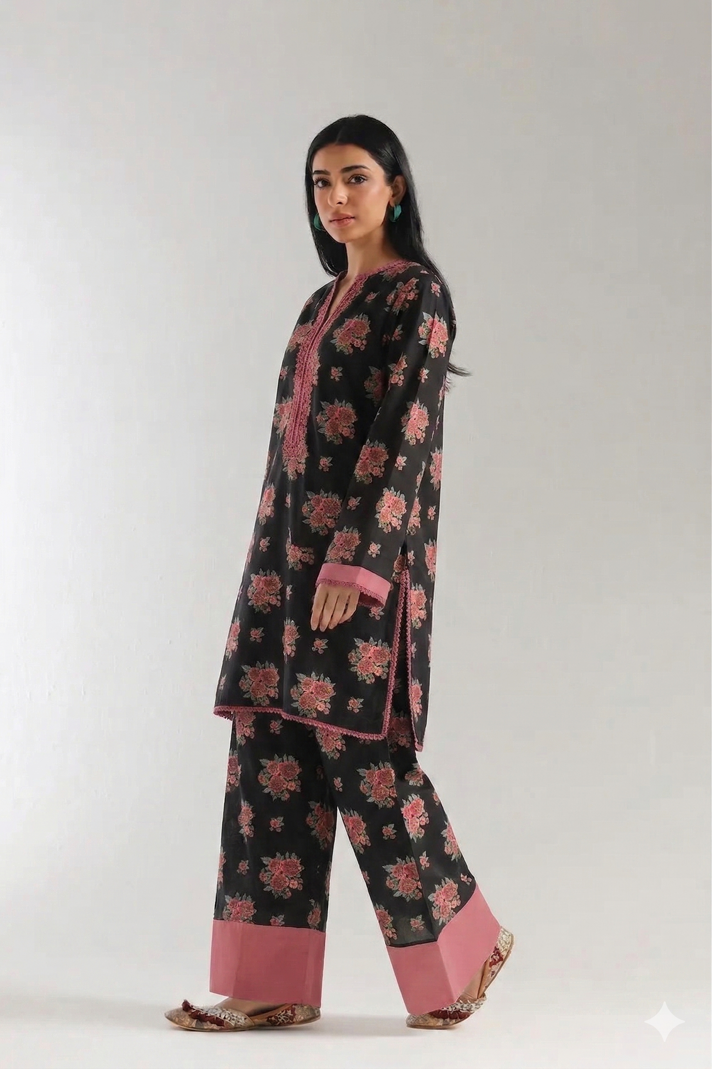 ALL OVER PRINT LAWN TWO PEICE SUIT UNSTITCH