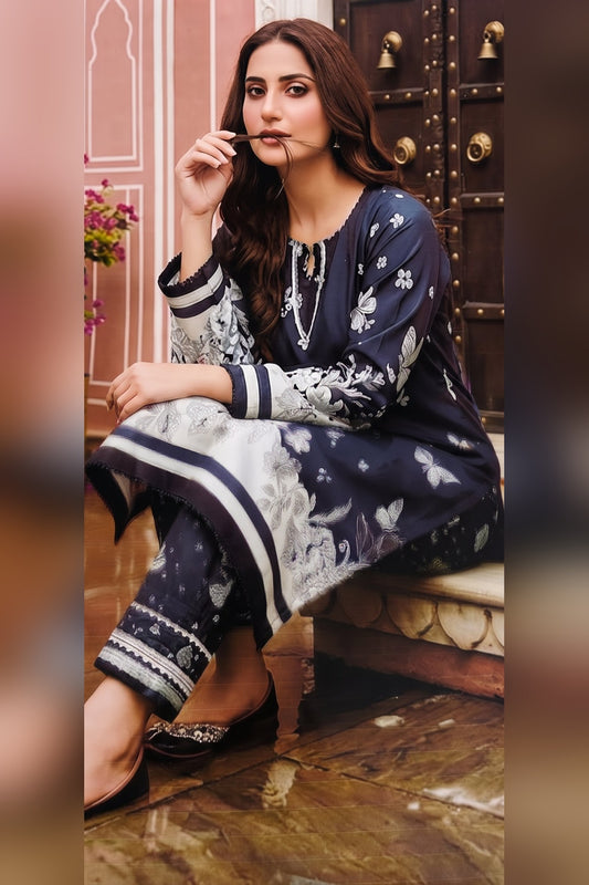 Classic Charm Khaddar Digital Printed 3 Piece Suit (Unstitched)