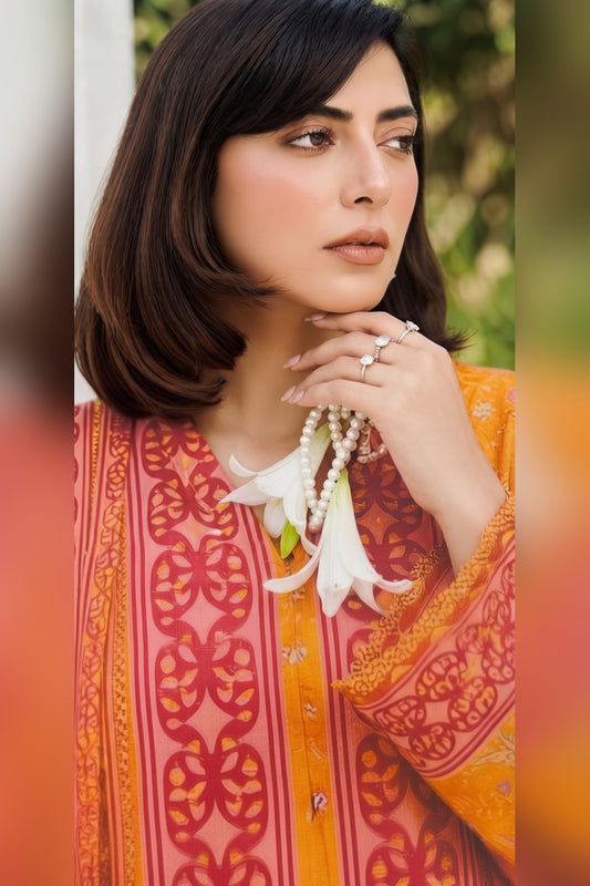 Classic Charm Khaddar Digital Printed 3 Piece Suit (Unstitched)