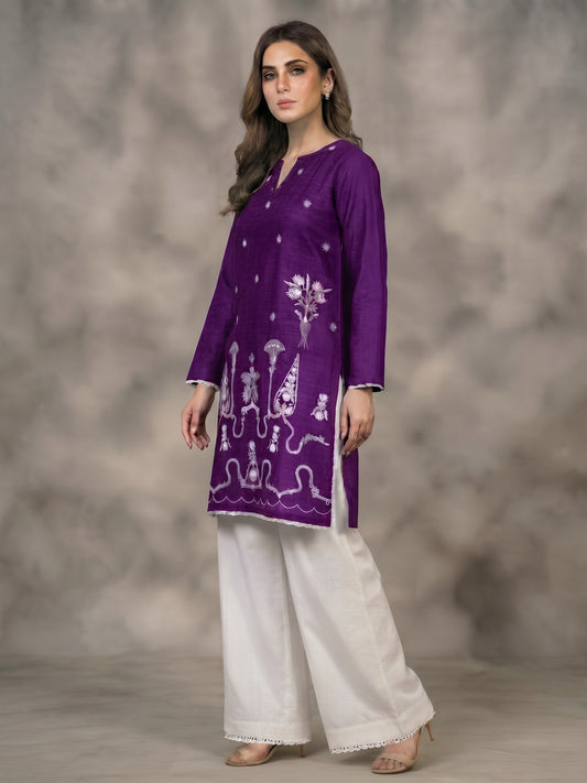 Winter Dhanak Embroidered 2 Piece Co-Ord Set (Stitched)