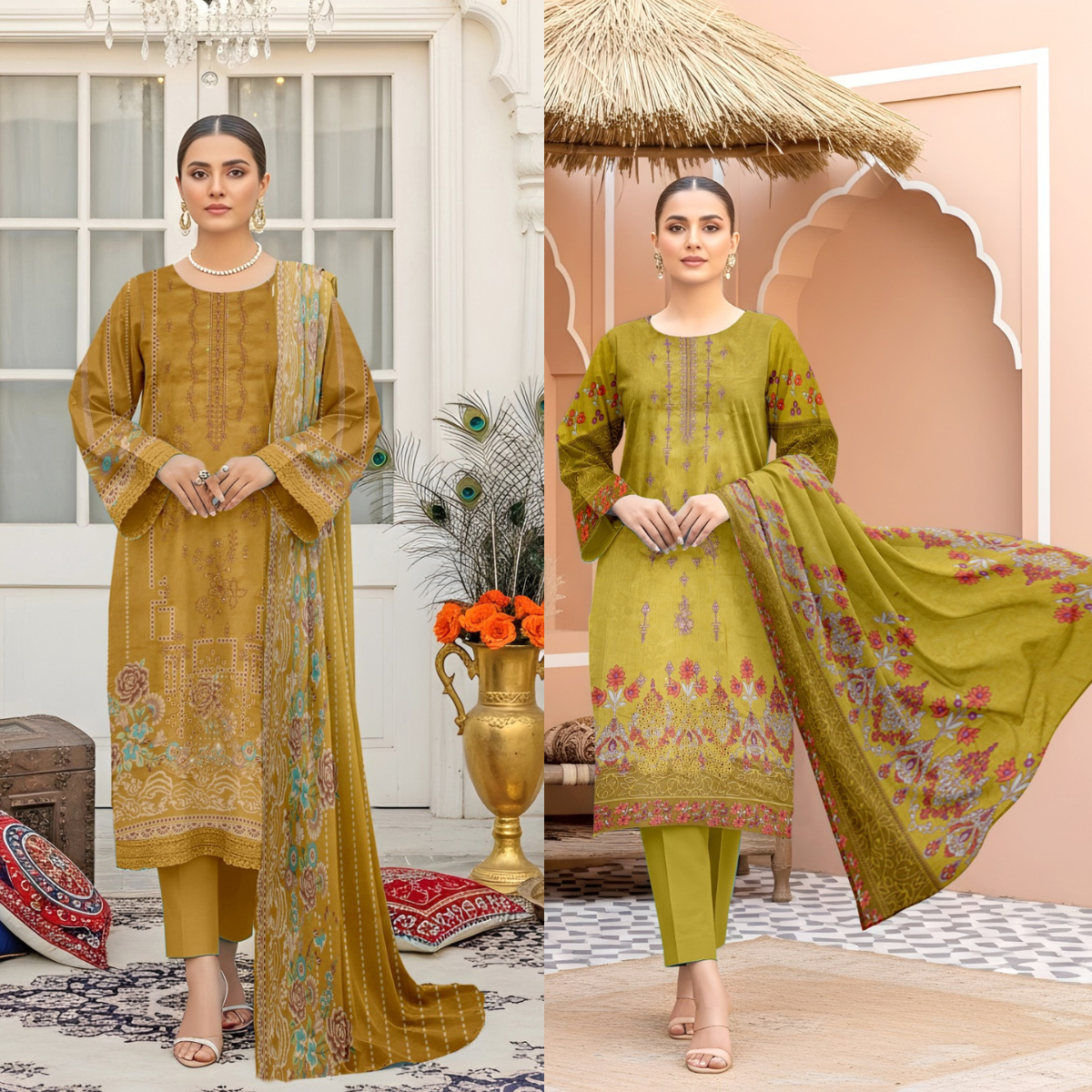 2 Suits Bundle Deal – Lawn 3-Piece Embroidered