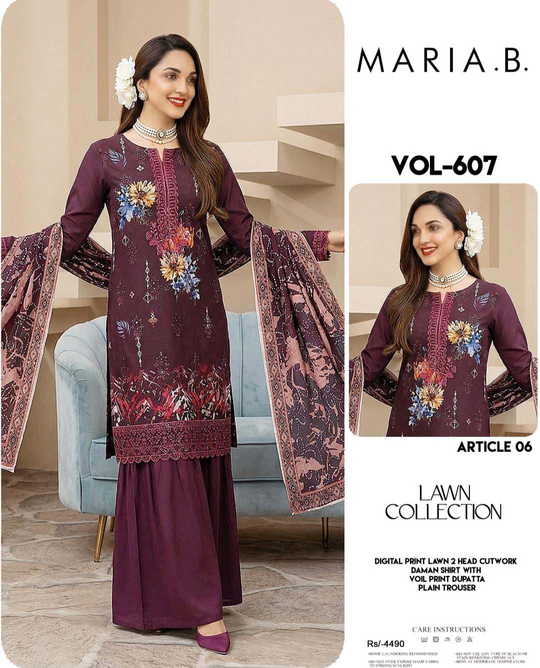 DOWN EMBROIDERY LUXURY LAWN 3PEICE UNSTITCH