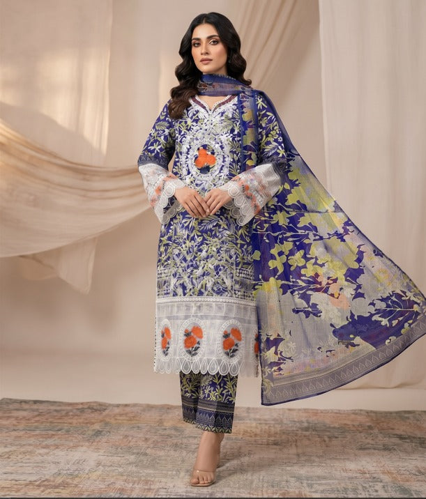 Royal Bloom Khaddar Digital Printed 3 Piece Suit (STITCHED)