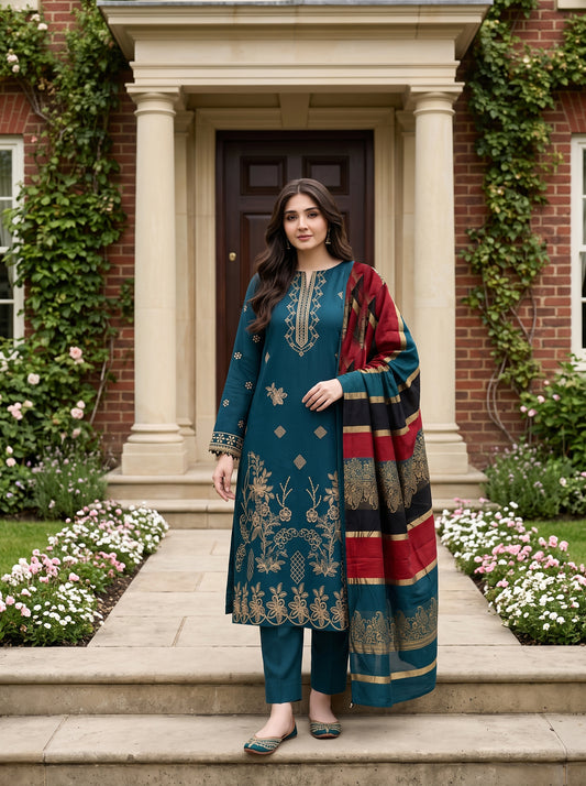 Meerab By Bin Anwar Kashmiri Shawl 3-Piece Suit (Unstitched)