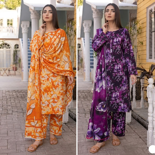 BUNDEL OF TOW 3-PEICE LAWN LUXURY DIGITAL PRINT