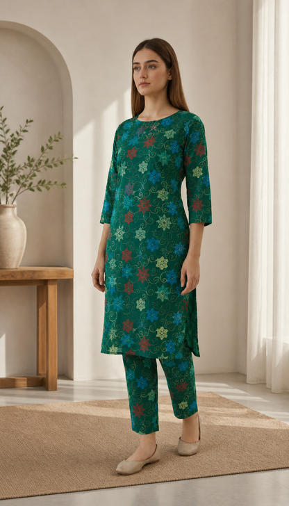 Luxury Emerald Printed Lawn Unstitched 2 Piece Summer Collection(Unstitched)