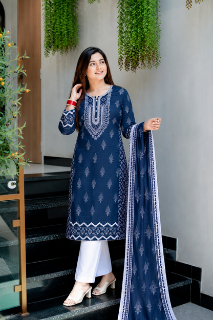 Luxury Stitched Lawn 3-Piece Suit by Bin Anwar – Digital Printed A-Line (Stitched)
