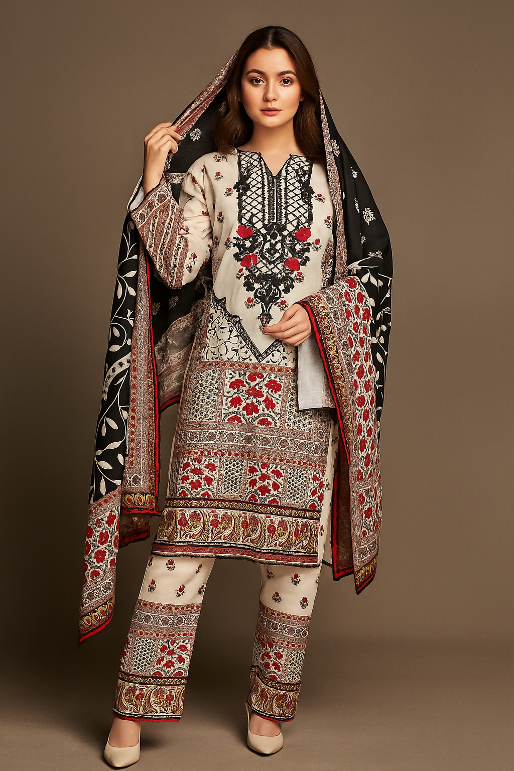 Premium Twill Printed 3-Piece Suit