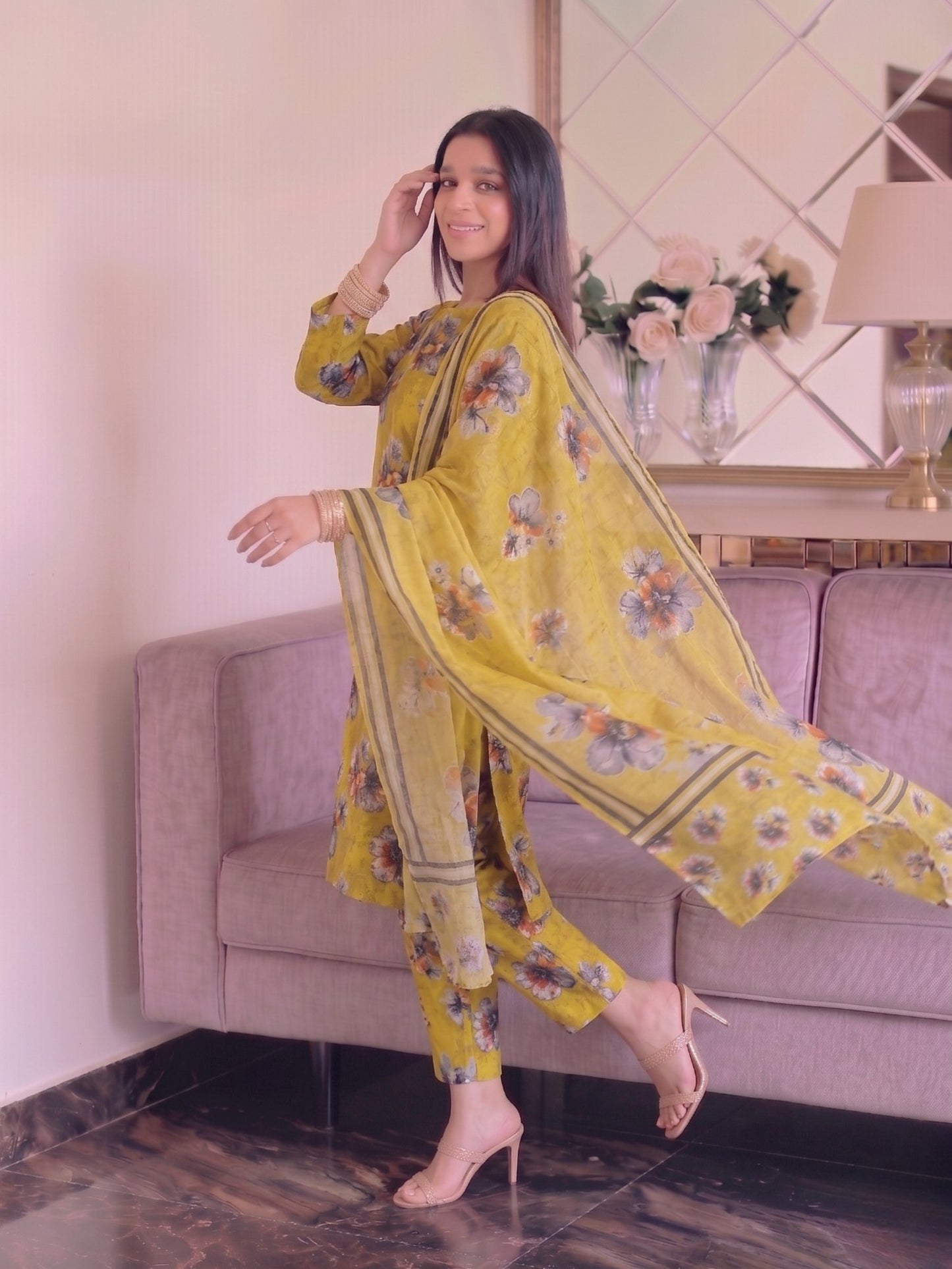 Premium Digital Print 3-Piece Unstitched Lawn Suit – All-Over 90/70 Bana Dora