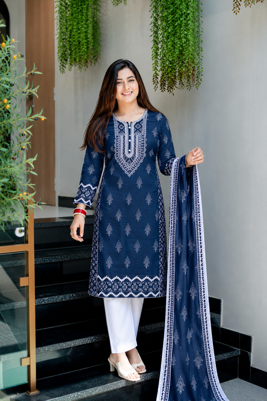 Luxury Stitched Lawn 3-Piece Suit by Bin Anwar – Digital Printed A-Line (Stitched)