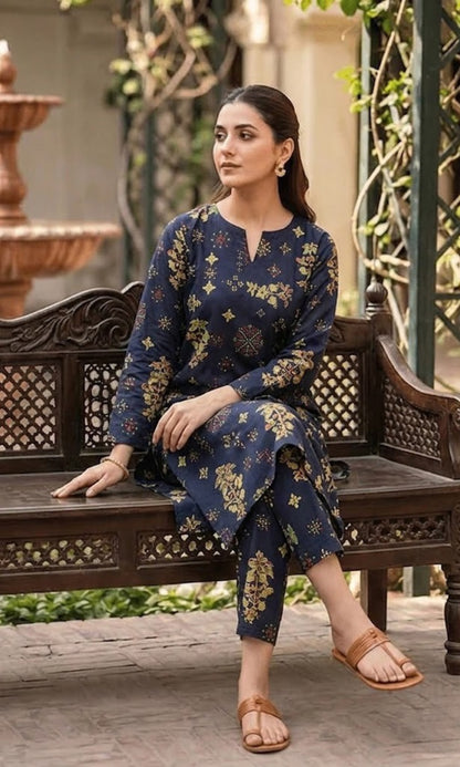 Luxury Emerald Printed Lawn Unstitched 2 Piece Summer Collection (Unstitched)