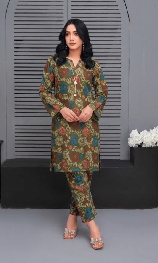Luxury Emerald Printed Lawn Unstitched 2 Piece Summer Collection (Unstitched)