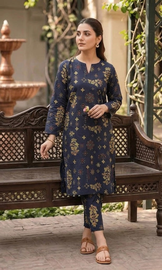 Luxury Emerald Printed Lawn Unstitched 2 Piece Summer Collection (Unstitched)
