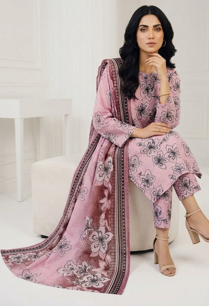 Premium Digital Print 3-Piece Unstitched Lawn Suit – All-Over 90/70 Bana Dora