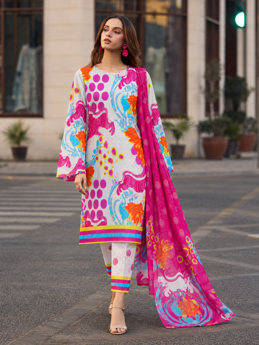 Premium Digital Printed Khaddar 3 Piece Suit | Luxury Unstitched Winter Collection | Bin Anwar