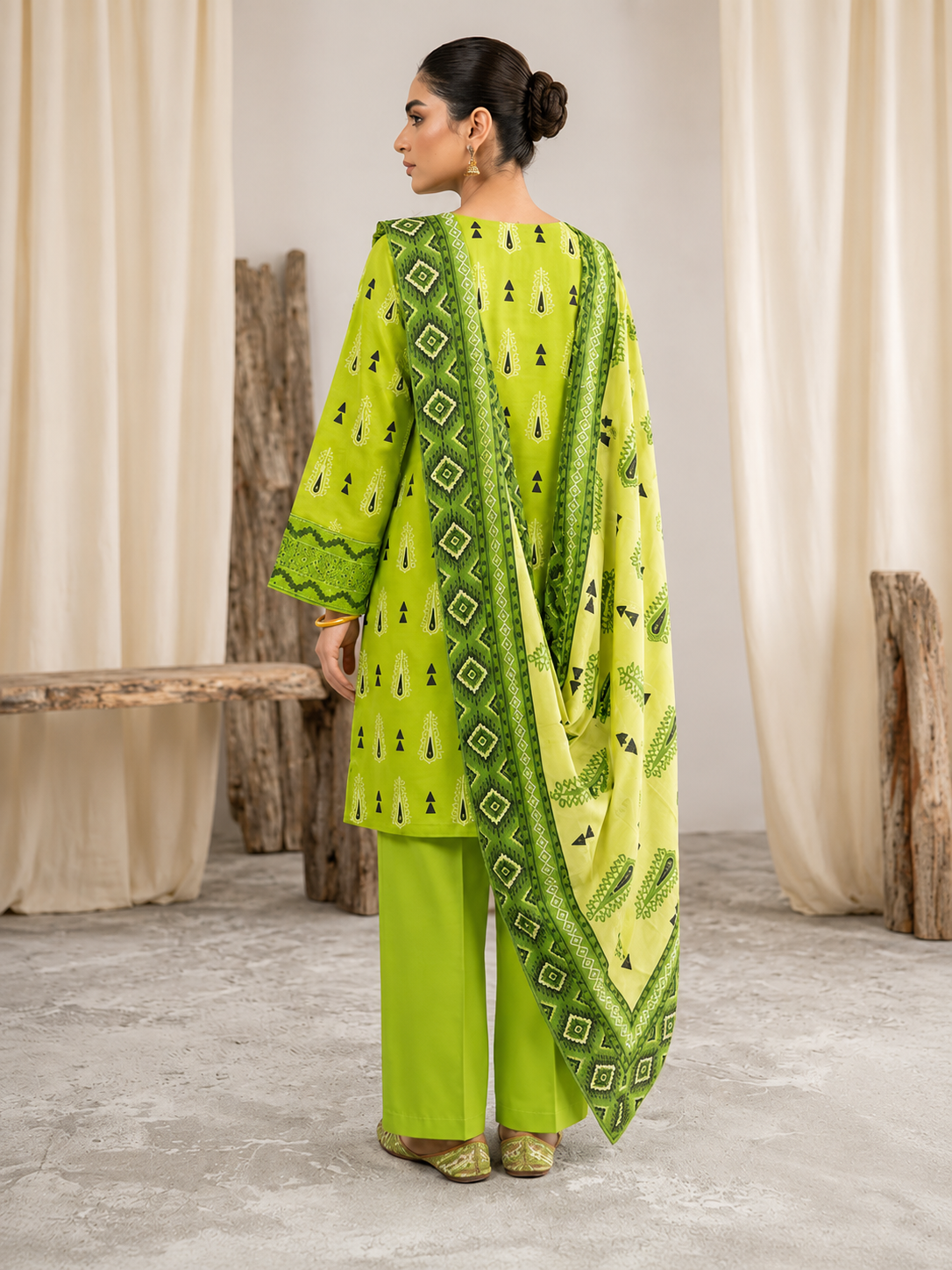 Luxury Stitched Lawn 3-Piece Suit by Bin Anwar – Digital Printed A-Line (Stitched)