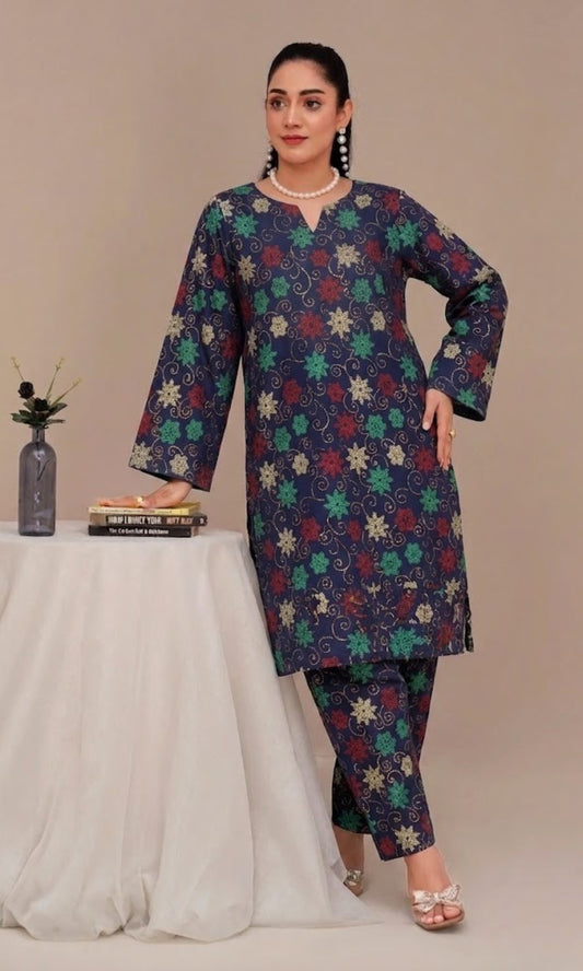 Luxury Emerald Printed Lawn Unstitched 2 Piece Summer Collection (Unstitched)