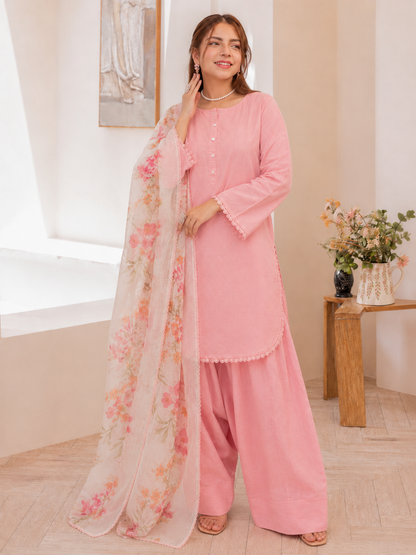 Lawn Slub Farshi Shalwar 3-Piece Ready-to-Wear Suit