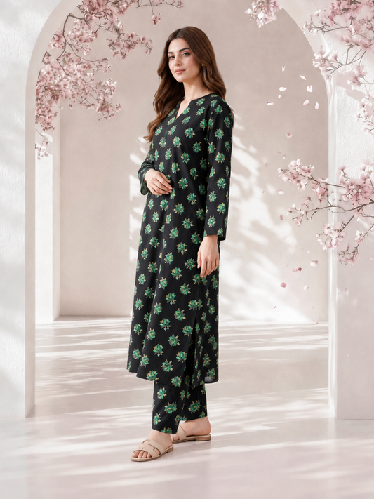ALL OVER PRINT LAWN TWO PEICE SUIT UNSTITCH