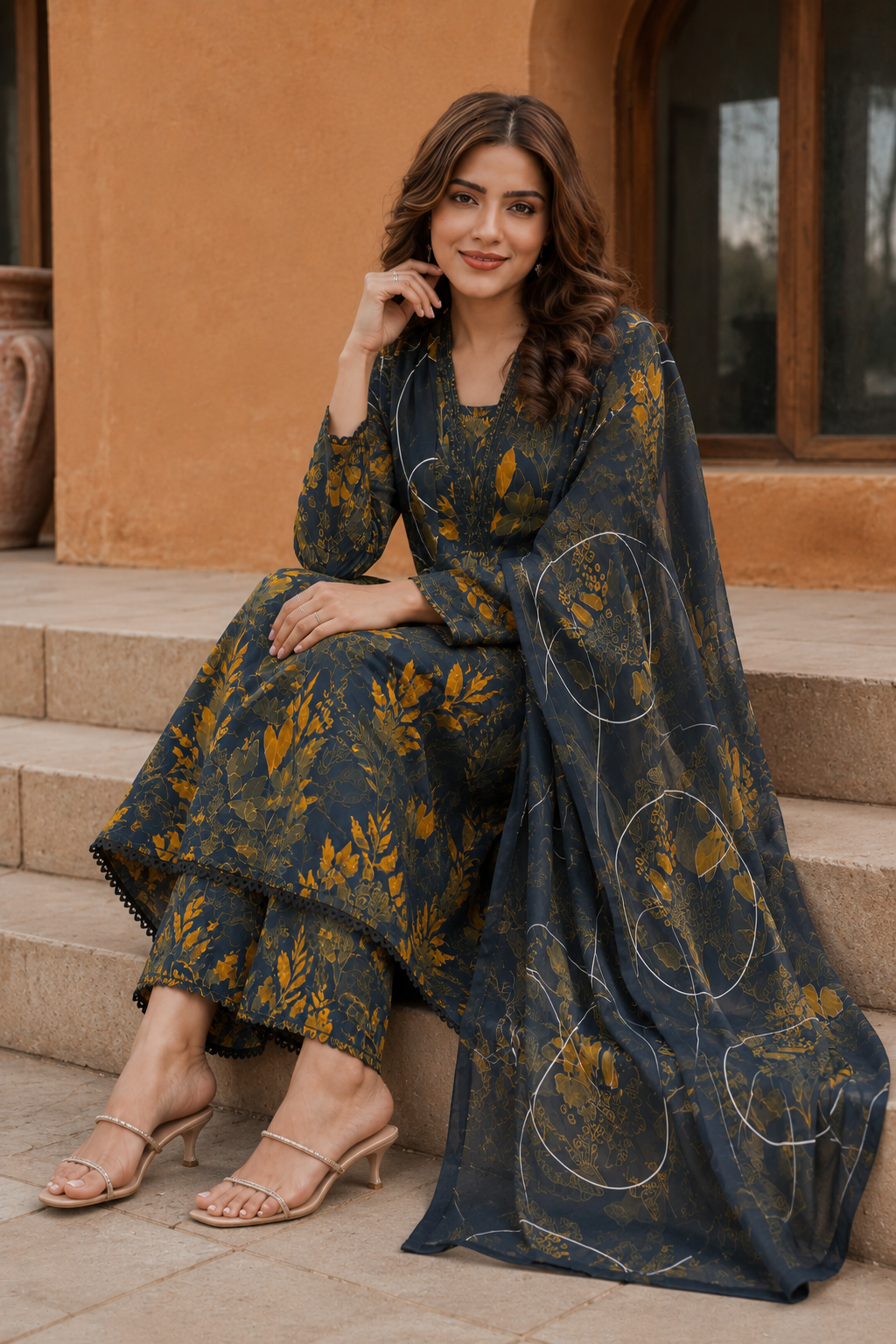 3Pc Unstitched Printed Lawn Suits for Women (Unstitched)