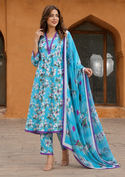 3Pc Unstitched Printed Lawn Suits for Women (Unstitched)