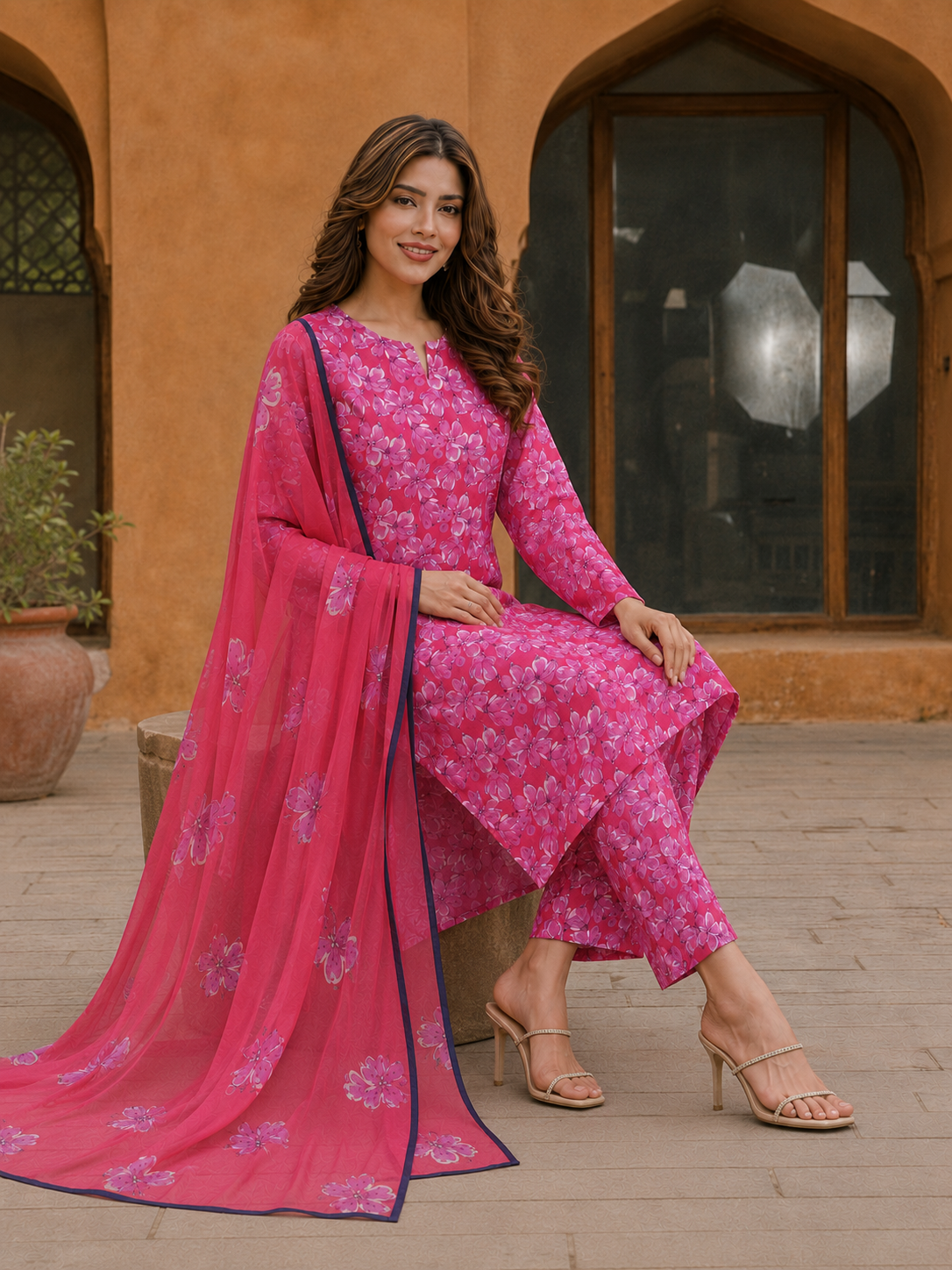 3Pc Unstitched Printed Lawn Suits for Women (Unstitched)
