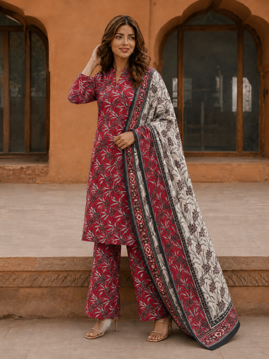 3Pc Unstitched Printed Lawn Suits for Women (Unstitched)