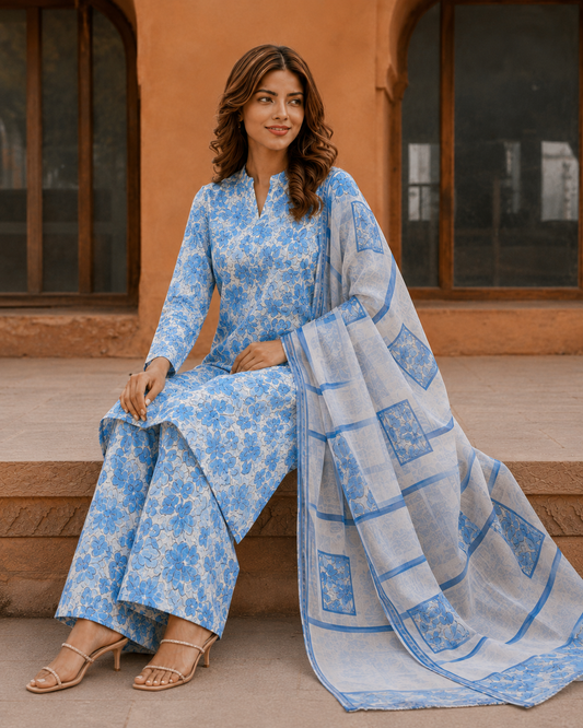 3Pc Unstitched Printed Lawn Suits for Women (Unstitched)