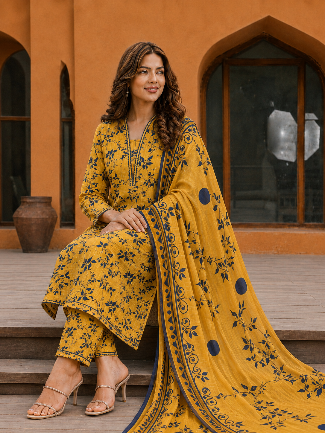3Pc Unstitched Printed Lawn Suits for Women (Unstitched)