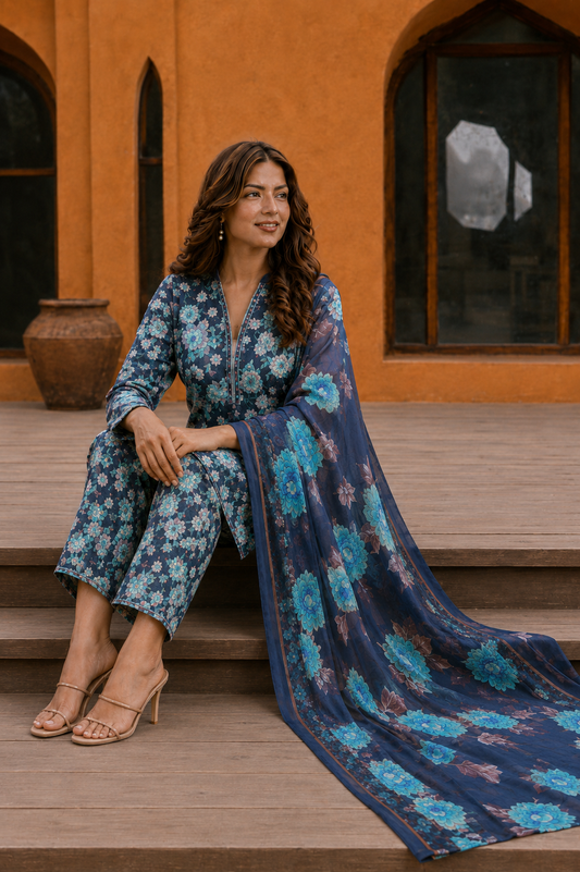 3Pc Unstitched Printed Lawn Suits for Women (Unstitched)
