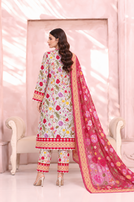 Premium Digital Printed Khaddar 3 Piece Suit | Luxury Unstitched Winter Collection | Bin Anwar