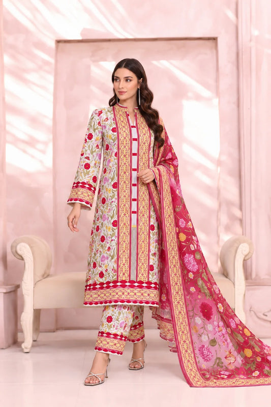 Premium Digital Printed Khaddar 3 Piece Suit | Luxury Unstitched Winter Collection | Bin Anwar