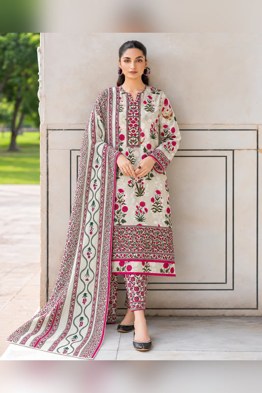 Premium Digital Printed Khaddar 3 Piece Suit | Luxury Unstitched Winter Collection | Bin Anwar
