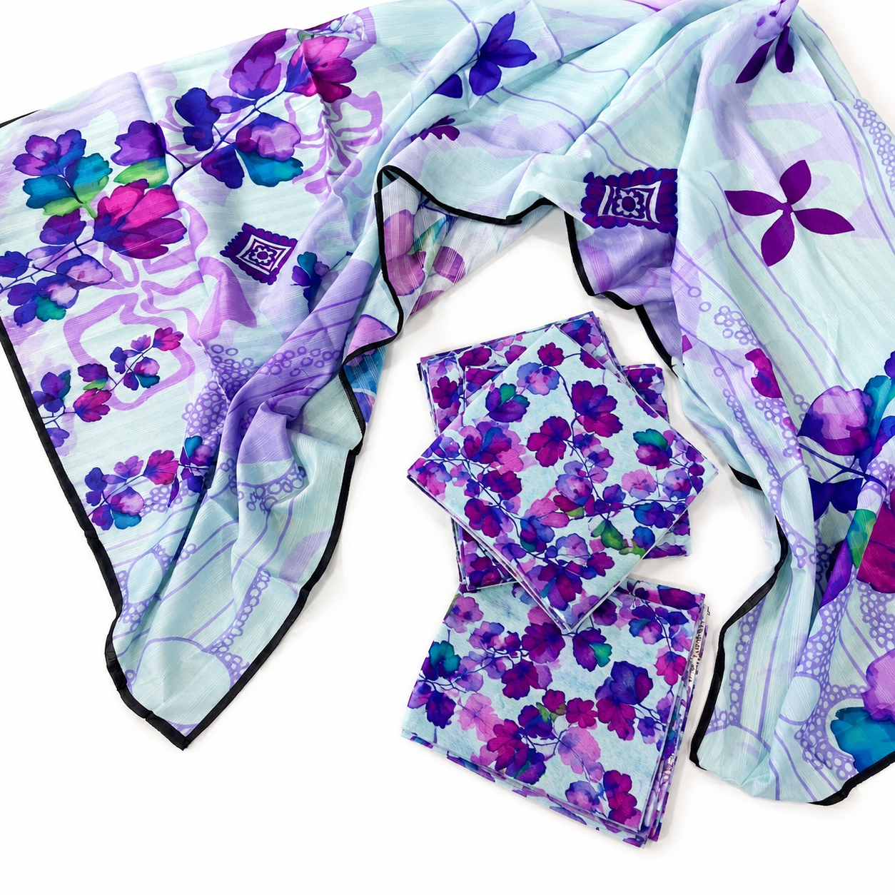 Premium Digital Print 3-Piece Unstitched Lawn Suit – All-Over 90/70 Bana Dora