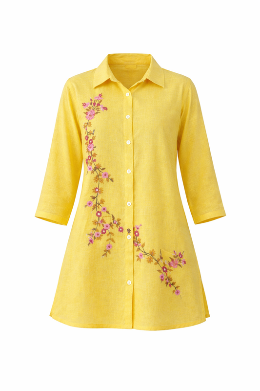 Embroidered Bana Dora Lawn Top (STITCHED)