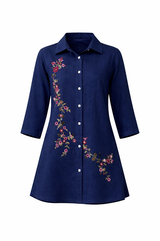 Embroidered Bana Dora Lawn Top (STITCHED)