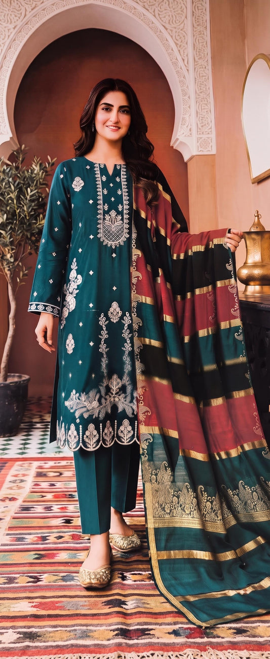 Meerab By Bin Anwar Kashmiri Shawl 3-Piece Suit (Unstitched)