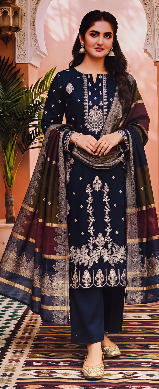 Meerab By Bin Anwar Kashmiri Shawl 3-Piece Suit (Unstitched)