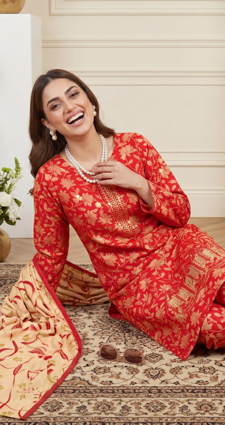 Aneelas Luxury lawn Embroidered Suit Unstitced 3 Piece