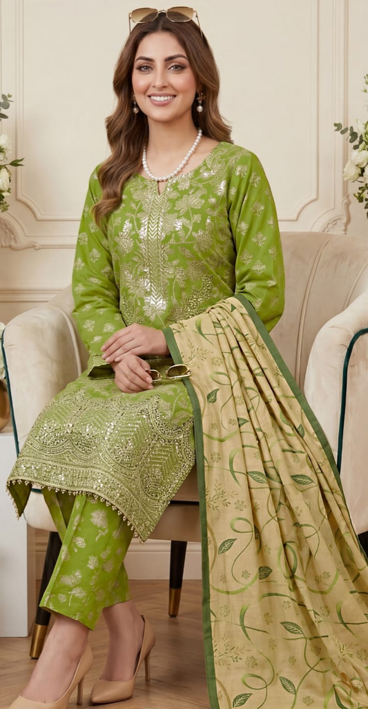 Aneelas Luxury lawn Embroidered Suit Unstitced 3 Piece