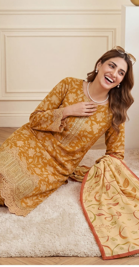 Aneelas Luxury lawn Embroidered Suit Unstitced 3 Piece
