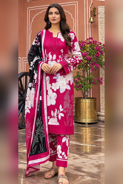Classic Charm Khaddar Digital Printed 3 Piece Suit (Unstitched)
