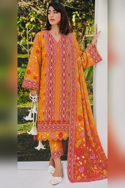 Classic Charm Khaddar Digital Printed 3 Piece Suit (Unstitched)