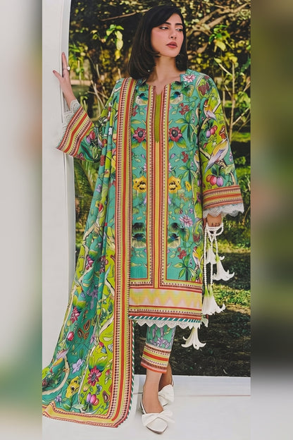 Classic Charm Khaddar Digital Printed 3 Piece Suit (Unstitched)